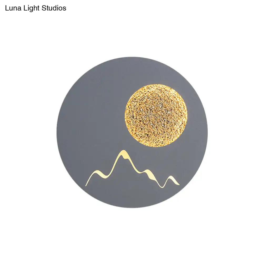 Nordic black white grey mountain wall light – bedroom fixture
