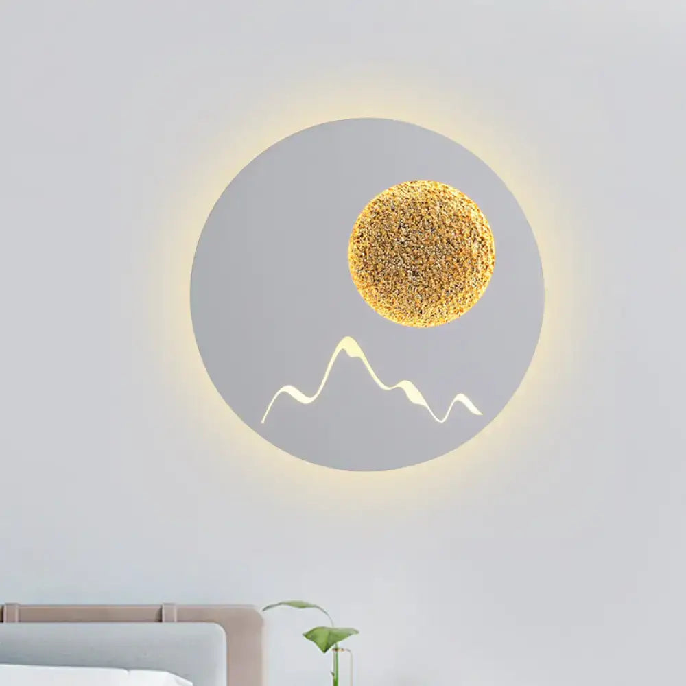 Nordic black white grey mountain wall light – bedroom fixture