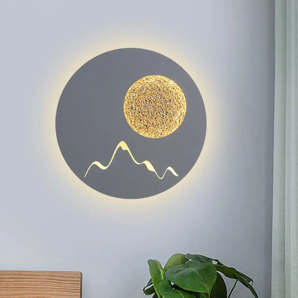 Nordic black white grey mountain wall light – bedroom fixture