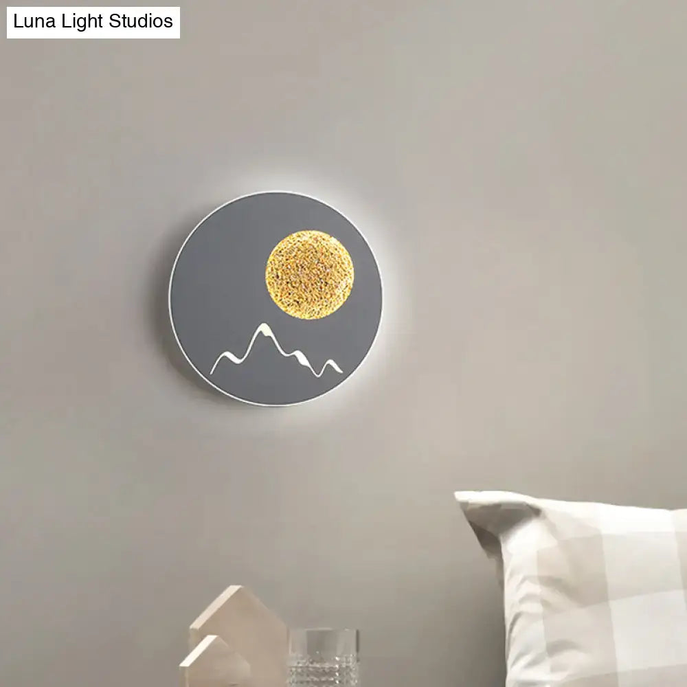 Nordic black white grey mountain wall light – bedroom fixture