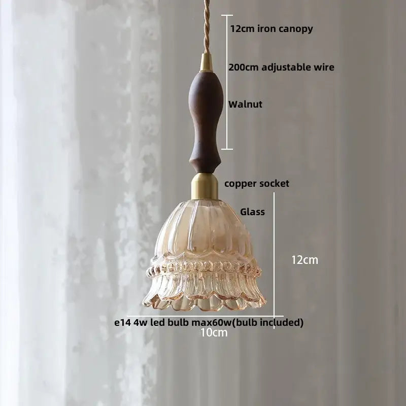 Nordic brass and ribbed glass pendant light fixture kitchen hanging lamp