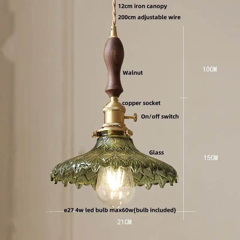 Nordic brass and ribbed glass pendant light fixture kitchen hanging lamp
