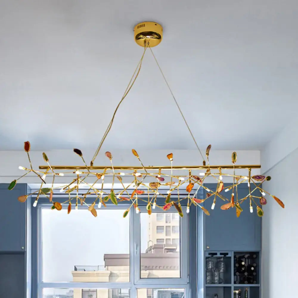 Nordic gold and colorful branch ceiling light dining room chandelier