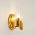 Nordic gold tube wall lamp with clear glass for living room