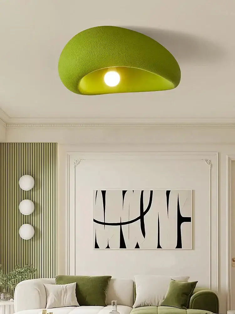 Nordic lime green fabric ceiling light for bedroom