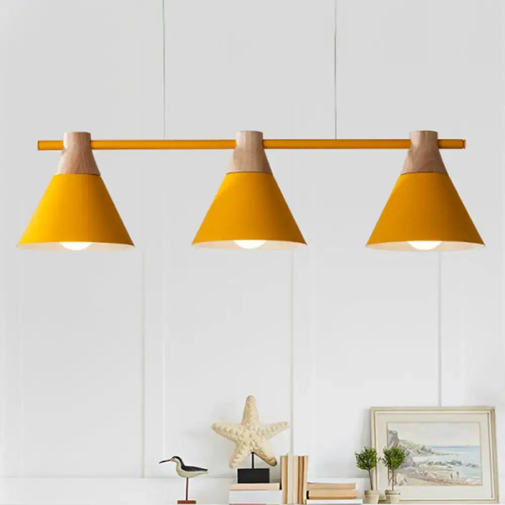 Nordic metal hanging chandelier triple cone kitchen island light