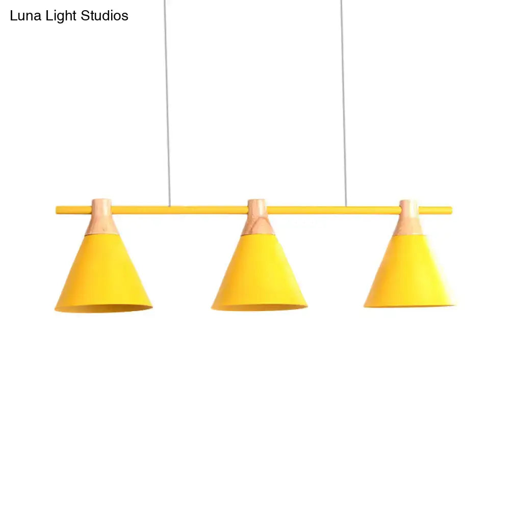 Nordic metal hanging chandelier triple cone kitchen island light