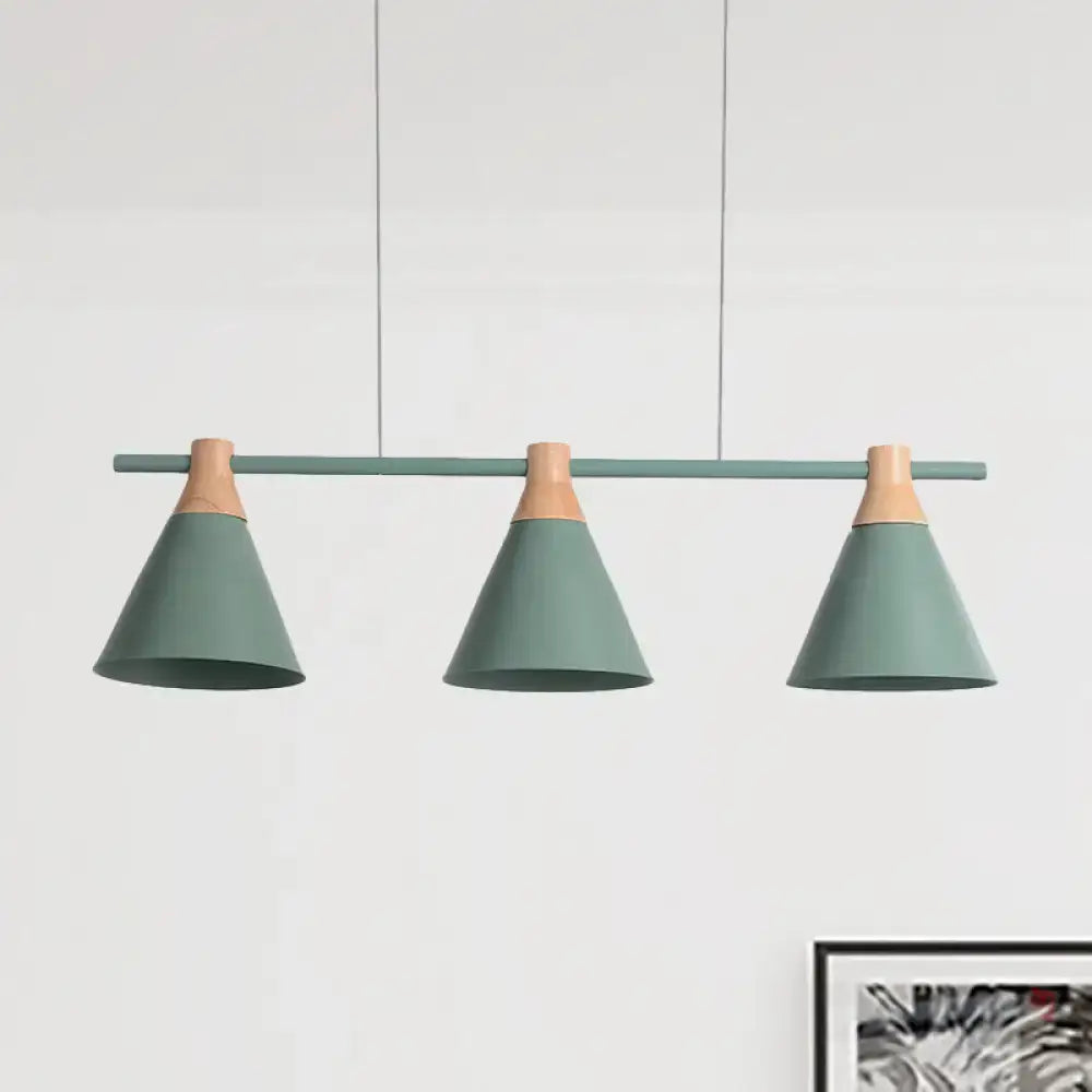 Nordic metal hanging chandelier triple cone kitchen island light