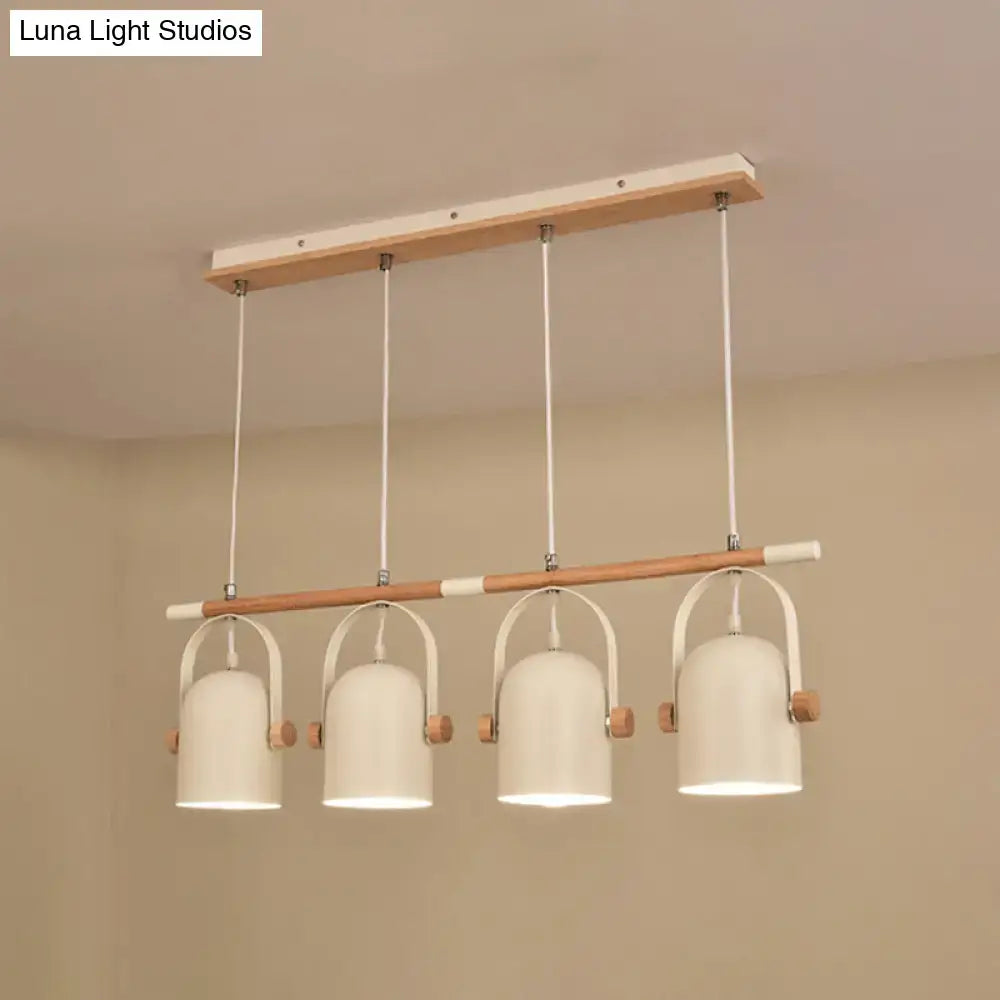 Nordic style triple white pendant light kitchen adjustable dome shade