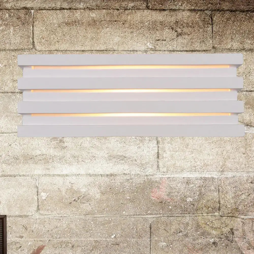 Nordic style white louvered wall sconce bedroom light