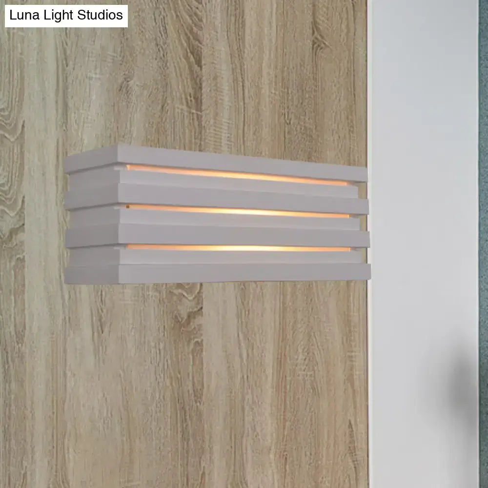 Nordic style white louvered wall sconce bedroom light