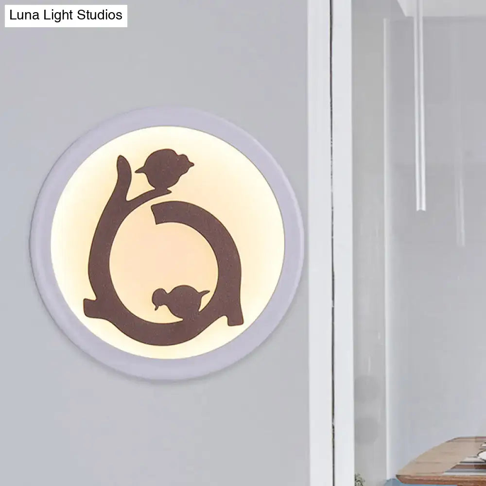 Nordic white & brown bird led wall sconce bedroom light fixture