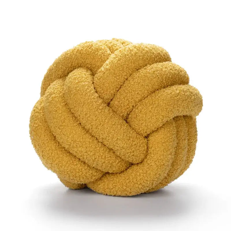 Off-white boucle knotted circle throw pillows bedroom decor