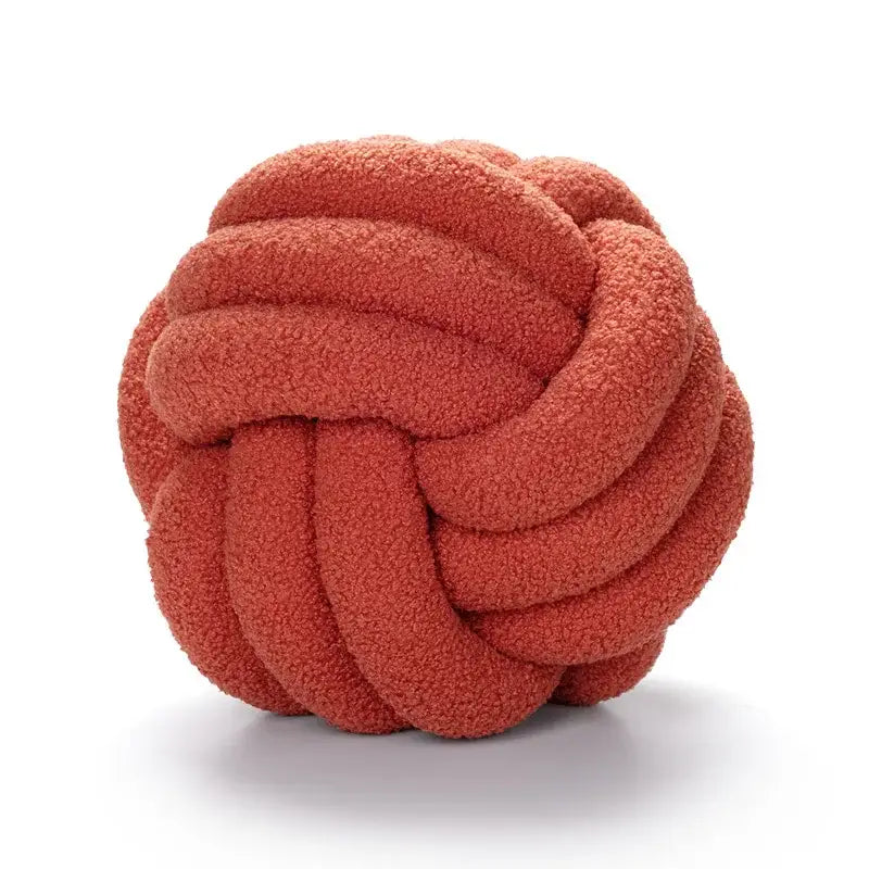 Off-white boucle knotted circle throw pillows bedroom decor
