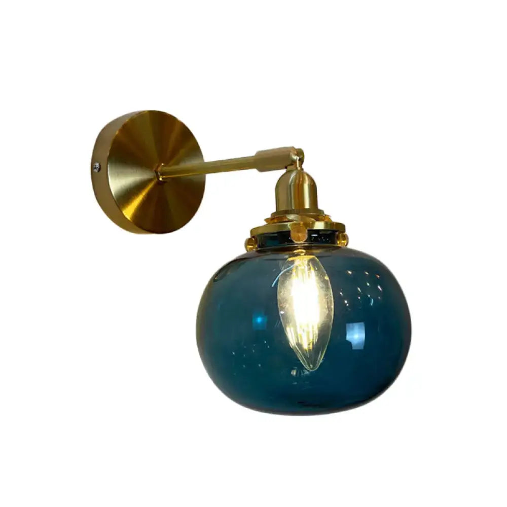 Orange and gold fluted glass wall lamp bedroom wall light