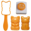 Orange and white cat shape onigiri maker kitchen rice mold kit