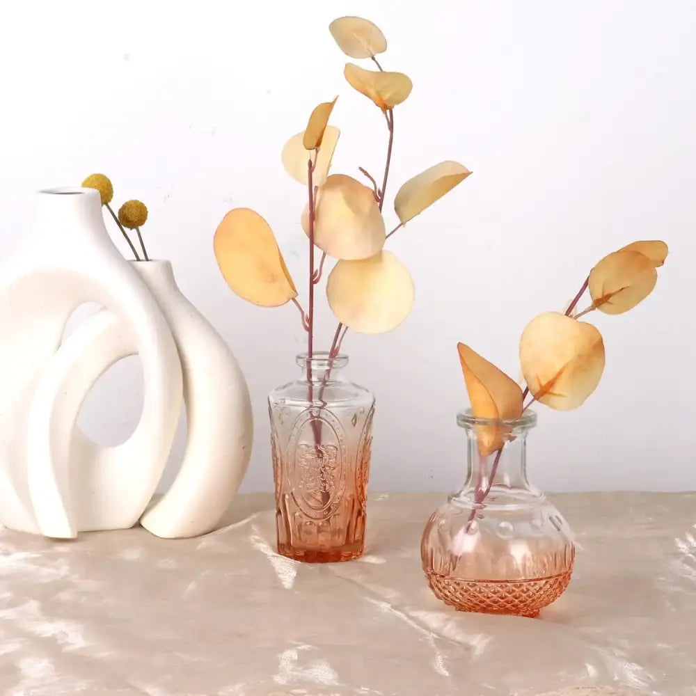Orange Glass Bud Vases Wedding Centerpieces