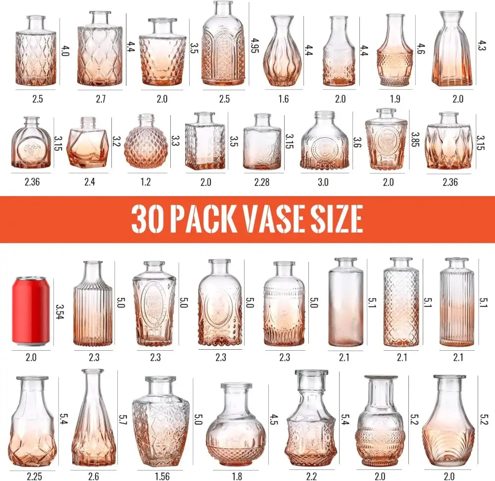Orange Glass Bud Vases Wedding Centerpieces