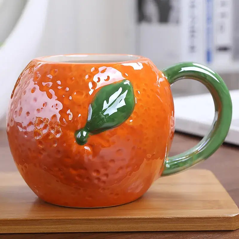 Orange pumpkin fruit ceramic cup kitchen breakfast mug
