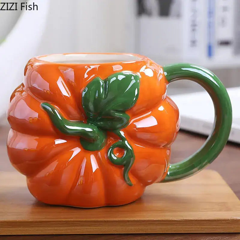 Orange pumpkin fruit ceramic cup kitchen breakfast mug