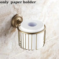 Ornate brass finished copper bathroom accessories set – bathroom