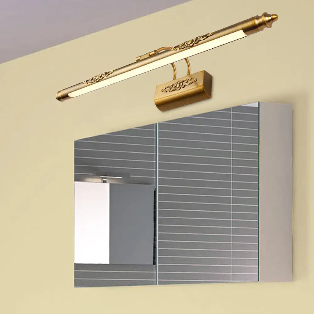 Ornate gold brass wall vanity light warm white bedroom sconce