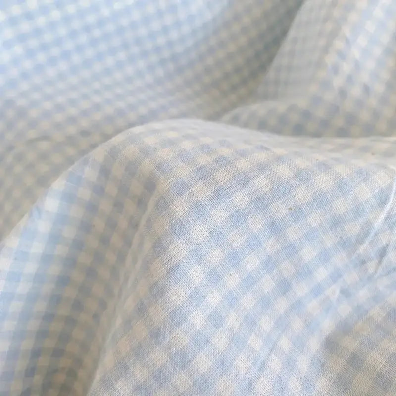 Pastel blue & pink lattice bedding set bedroom ruffled cotton quilt cover
