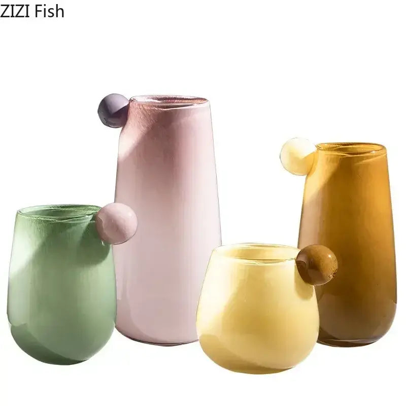 Pastel bubble colorful glass vase living room decor