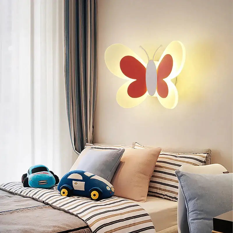 Pastel butterfly wall lamp set for kids bedroom and nursery