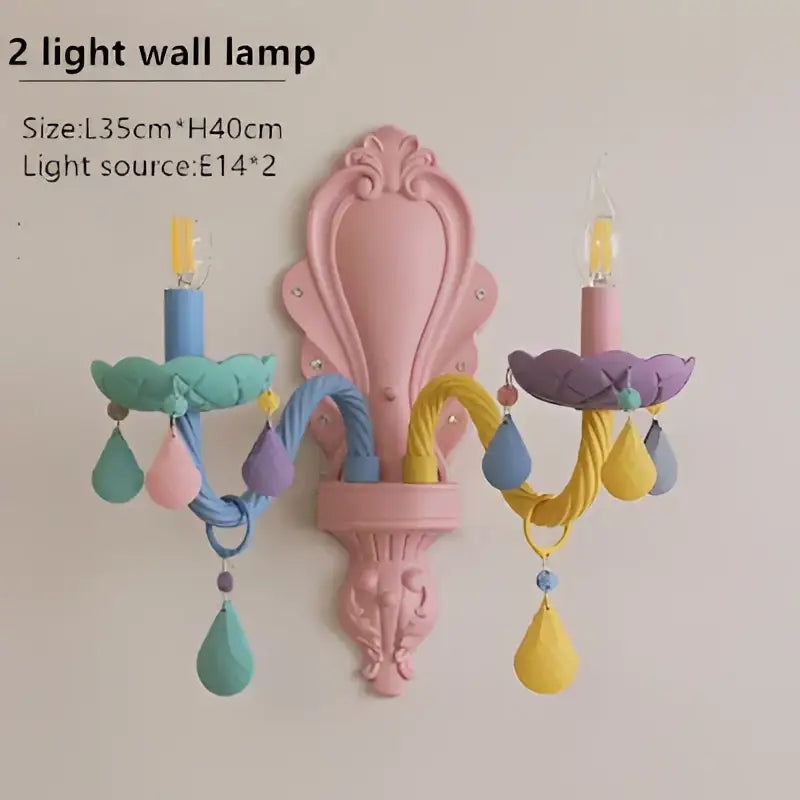 Pastel colorful crystal cartoon led chandelier for kids bedroom