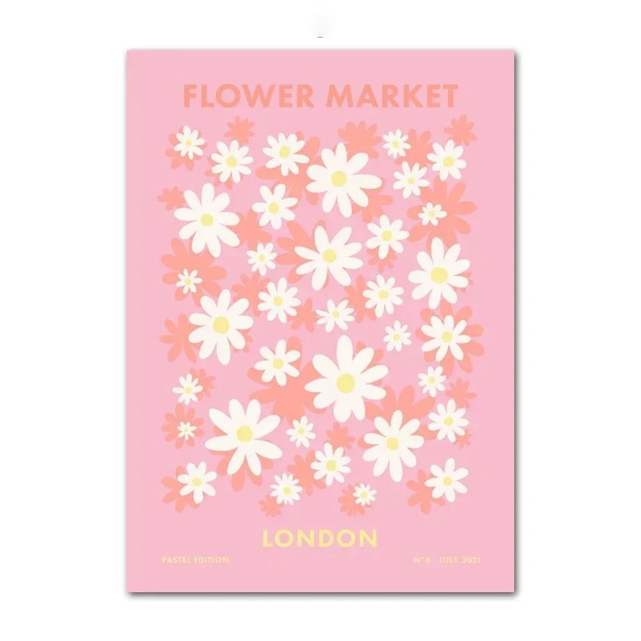 DecorBites™ Pastel Smiley Flower Canvas Wall Art