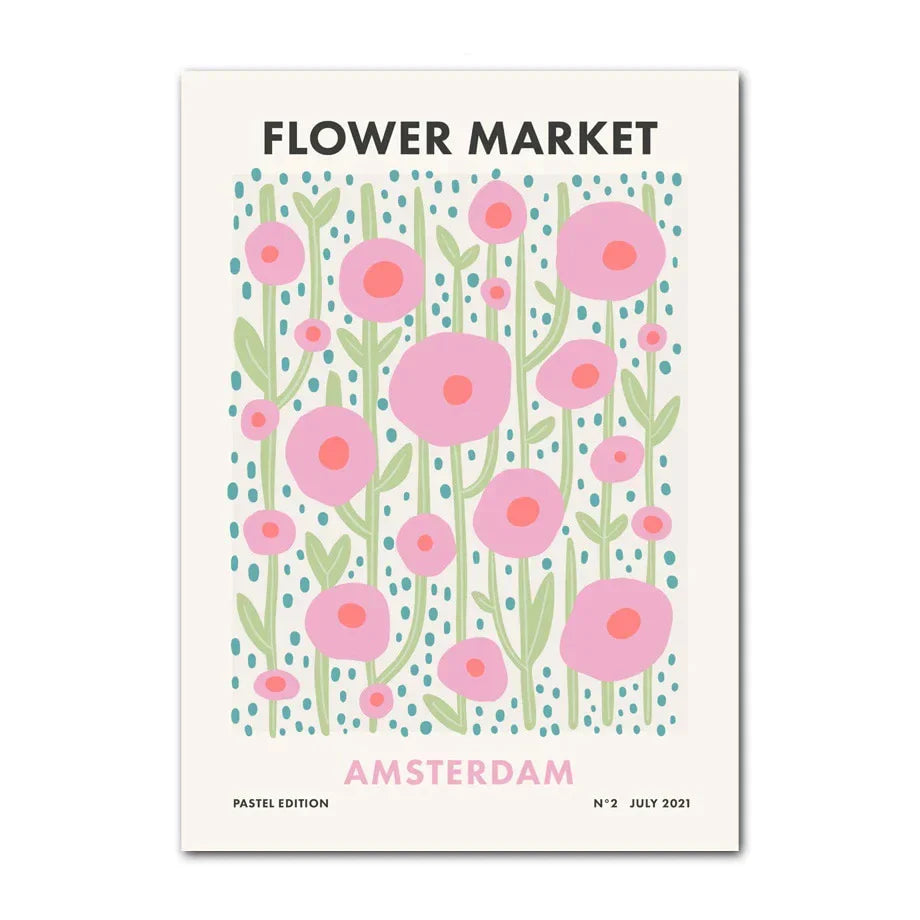DecorBites™ Pastel Smiley Flower Canvas Wall Art