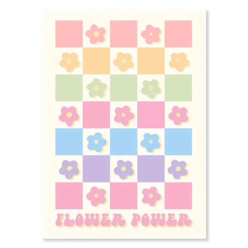 DecorBites™ Pastel Smiley Flower Canvas Wall Art