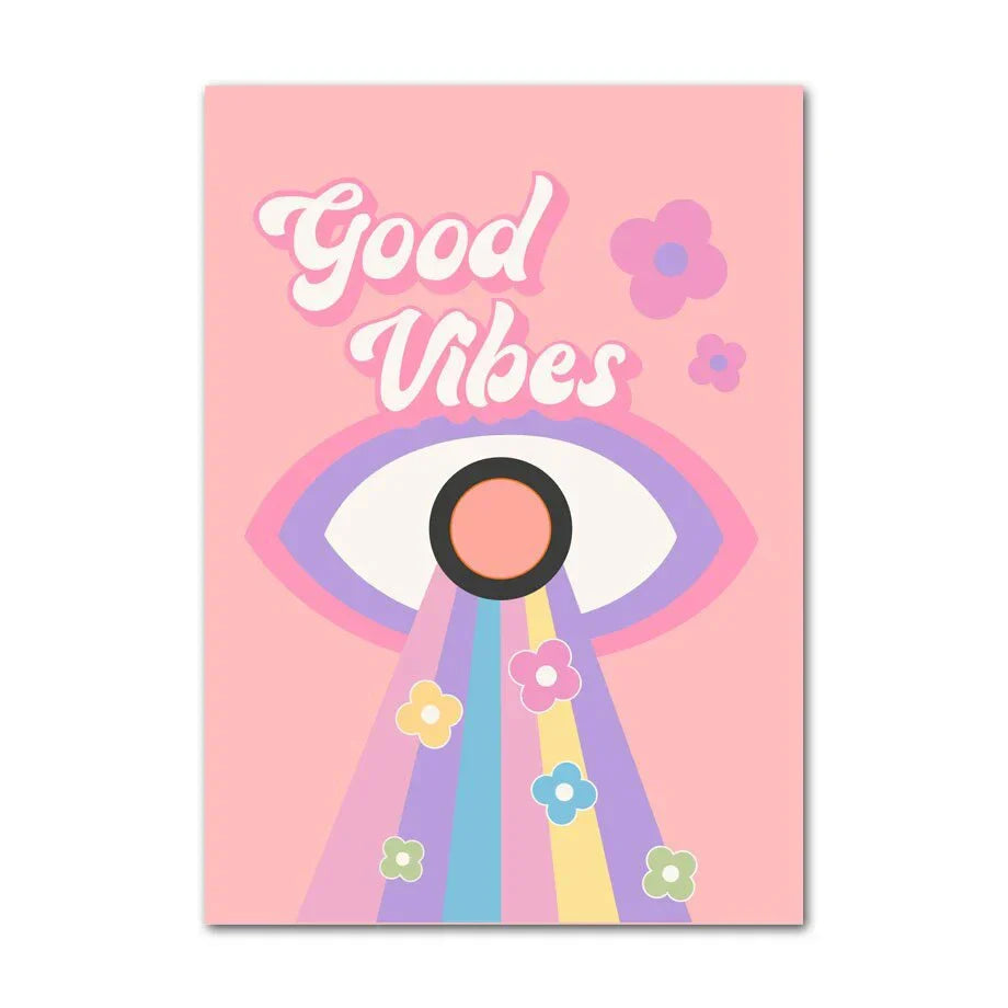 DecorBites™ Pastel Smiley Flower Canvas Wall Art