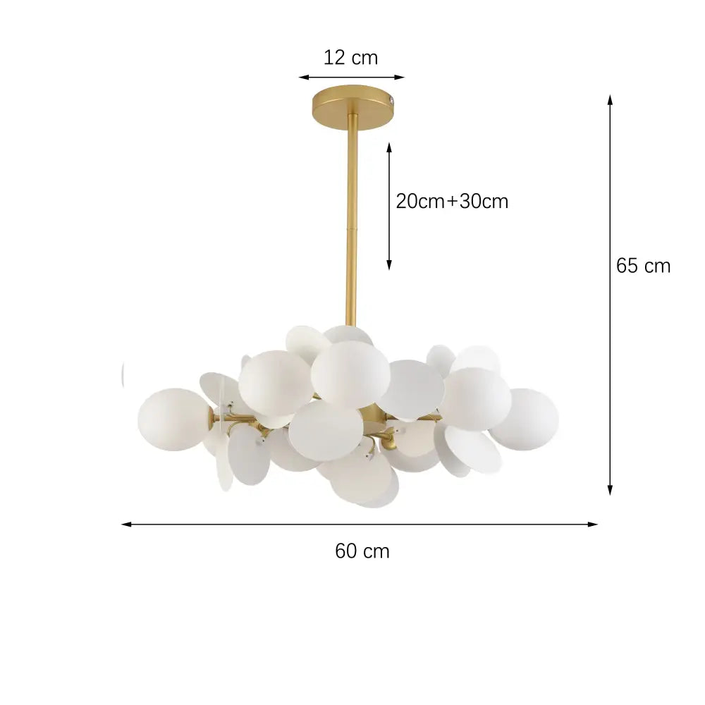 Pastel spherical colorful chandelier pendant lamp for dining room