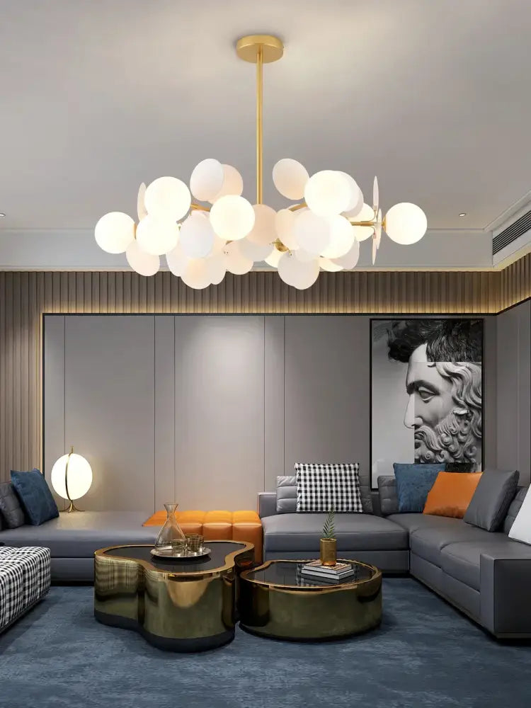 Pastel spherical colorful chandelier pendant lamp for dining room