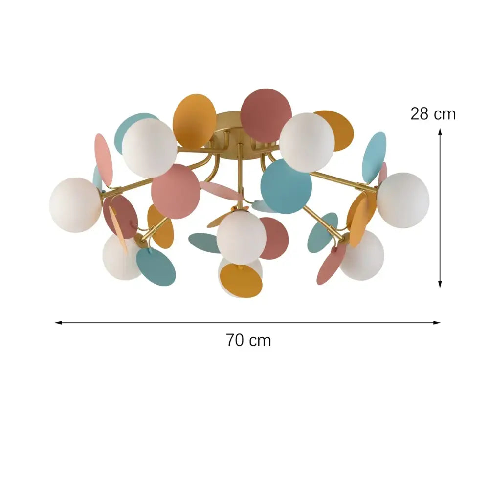 Pastel spherical colorful chandelier pendant lamp for dining room
