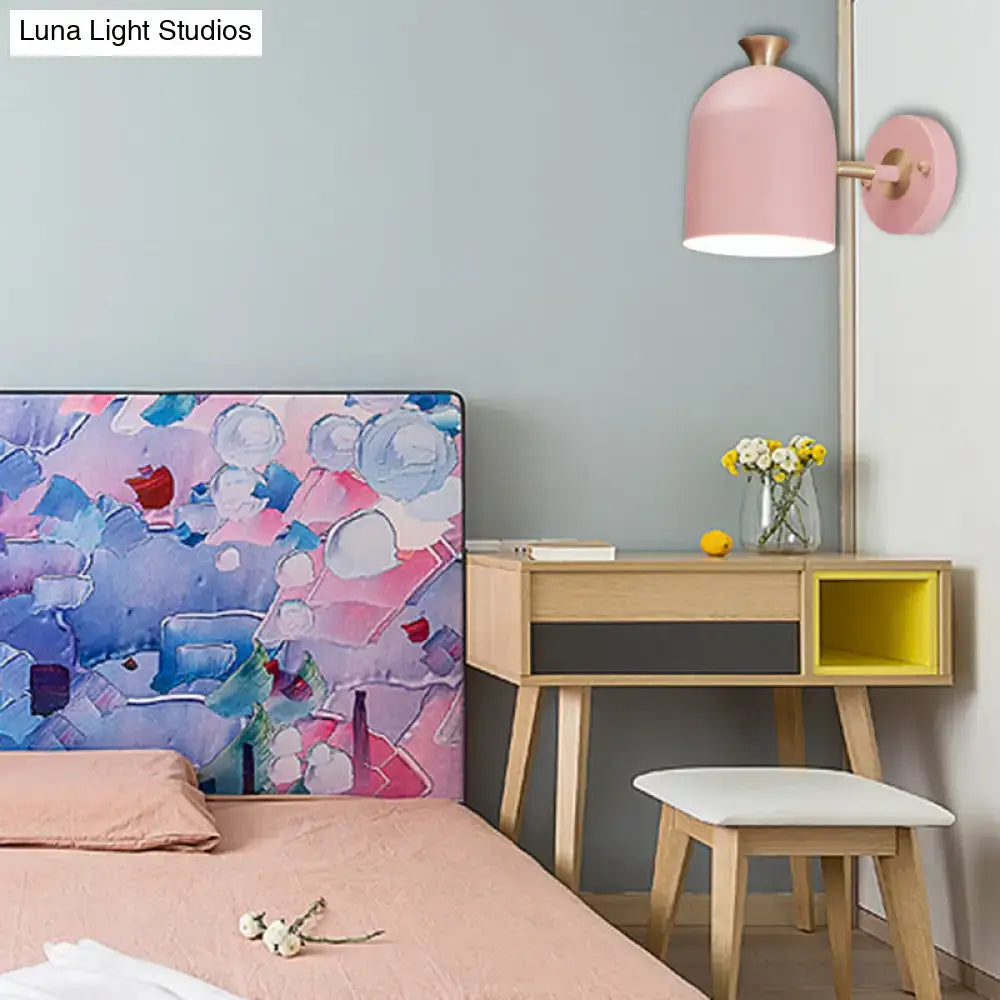 Pink and brass macaron wall light sconce lamp – dining room