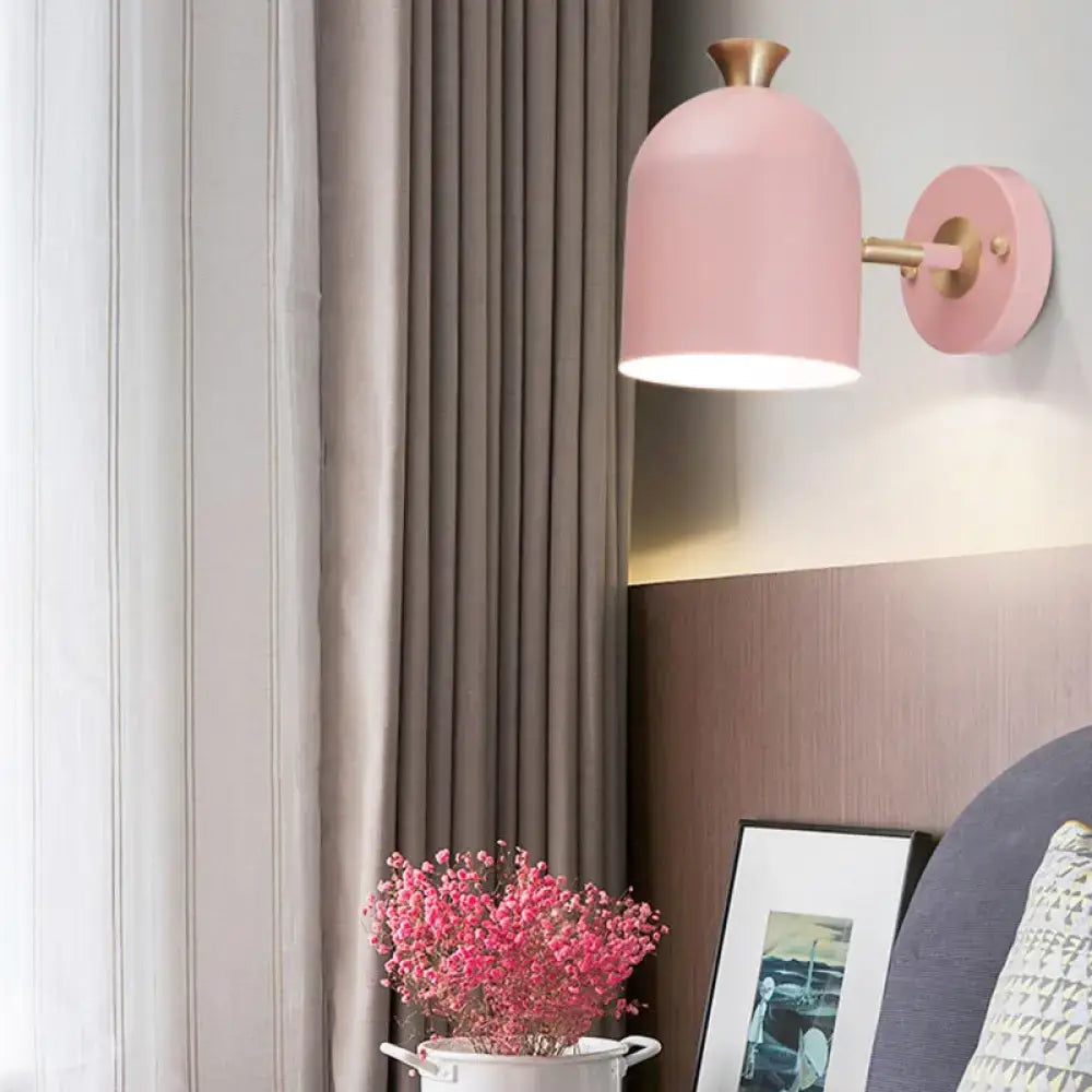 Pink and brass macaron wall light sconce lamp – dining room