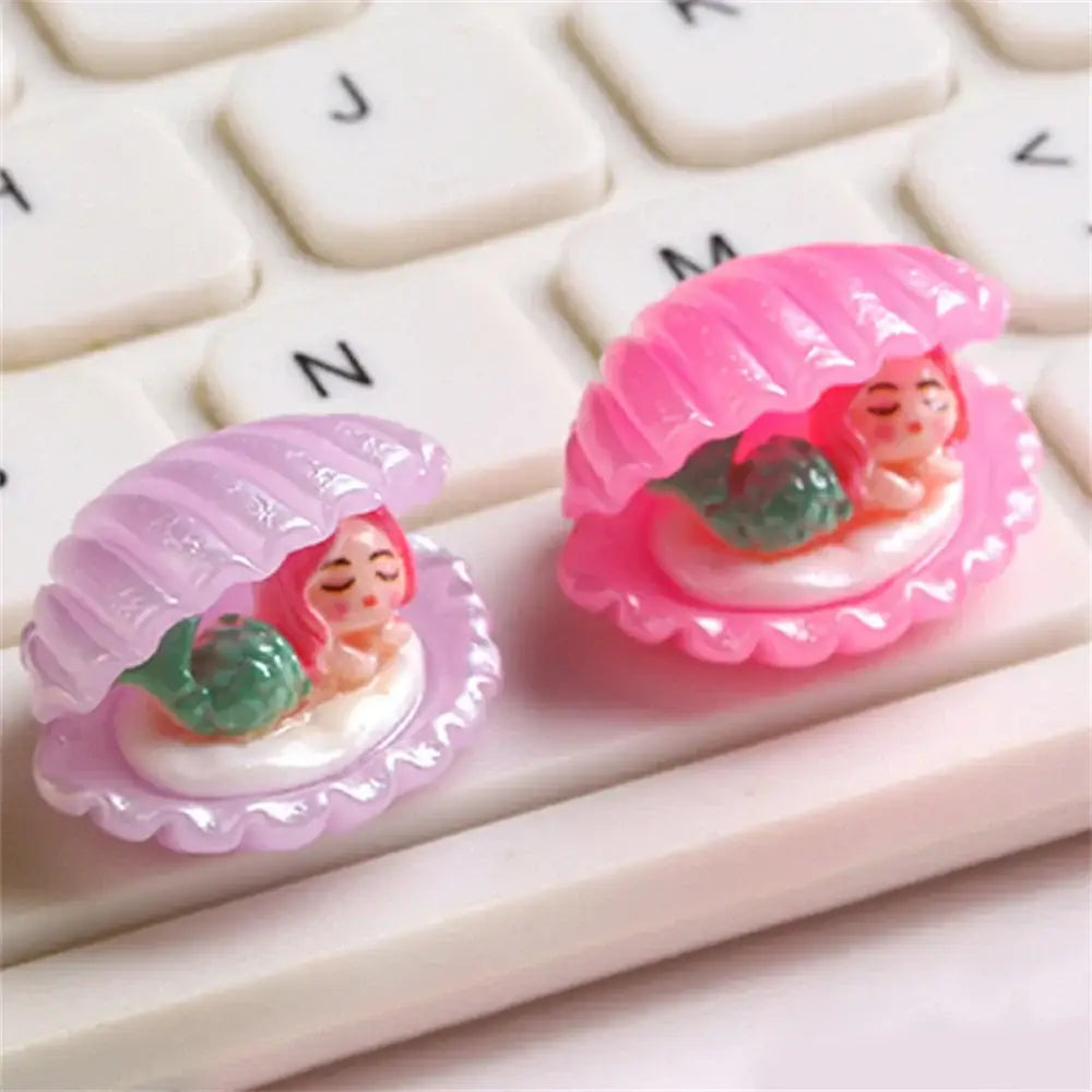 Pink and white mermaid colorful plated seashells bedroom decor