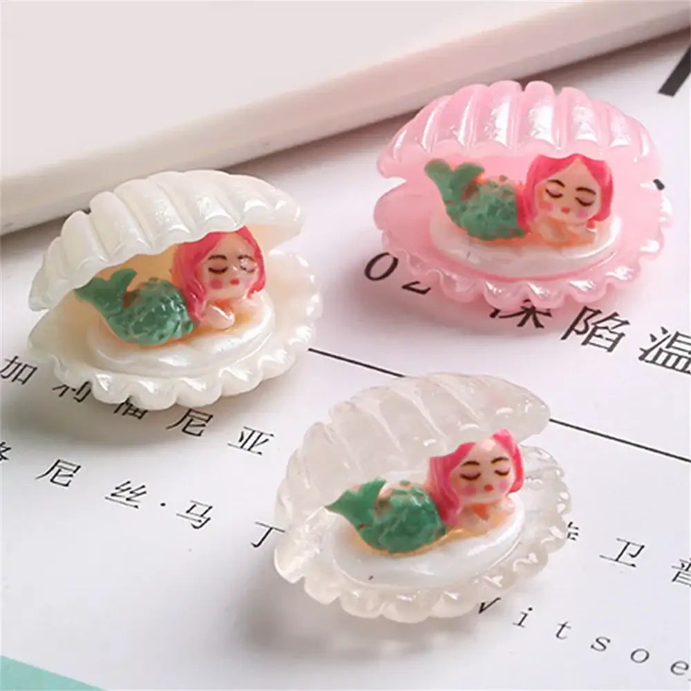 Pink and white mermaid colorful plated seashells bedroom decor