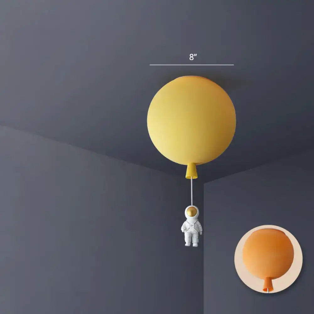 Pink astronaut ceiling lamp – kids bedroom acrylic pendant light