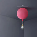 Pink astronaut ceiling lamp – kids bedroom acrylic pendant light