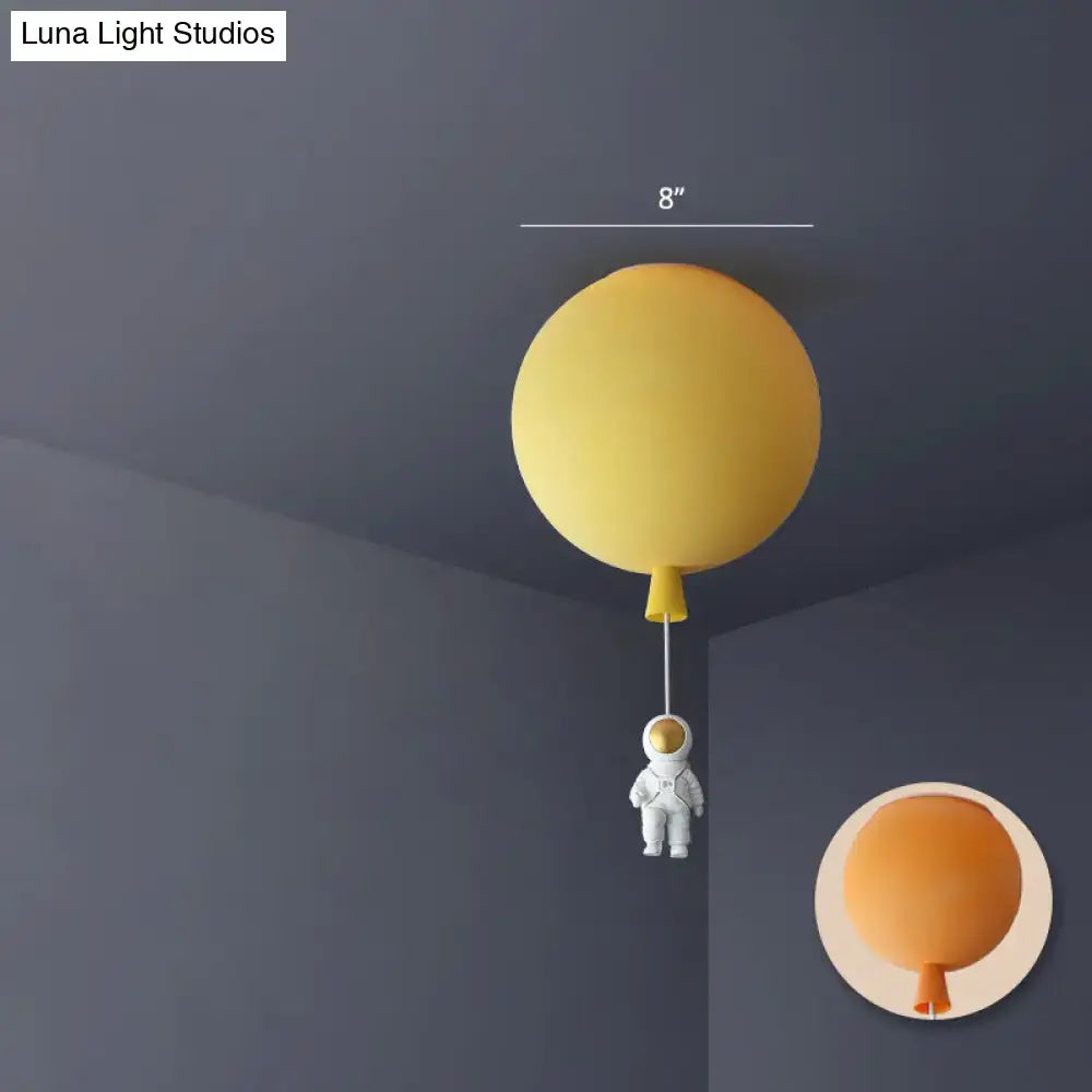 Pink astronaut ceiling lamp – kids bedroom acrylic pendant light