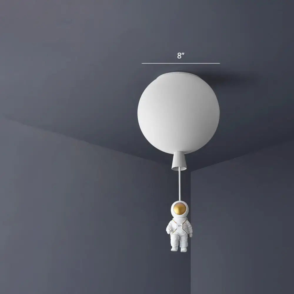 Pink astronaut ceiling lamp – kids bedroom acrylic pendant light