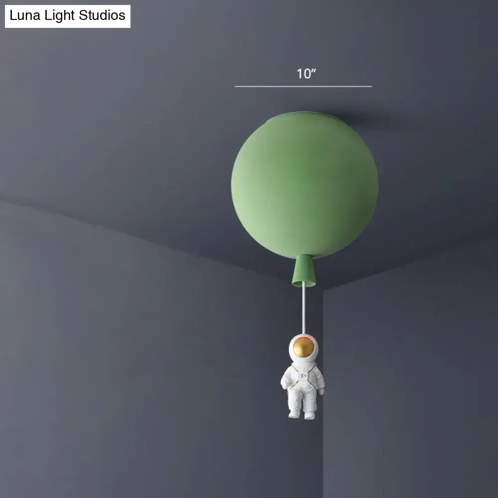 Pink astronaut ceiling lamp – kids bedroom acrylic pendant light