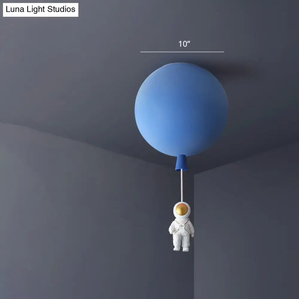 Pink astronaut ceiling lamp – kids bedroom acrylic pendant light