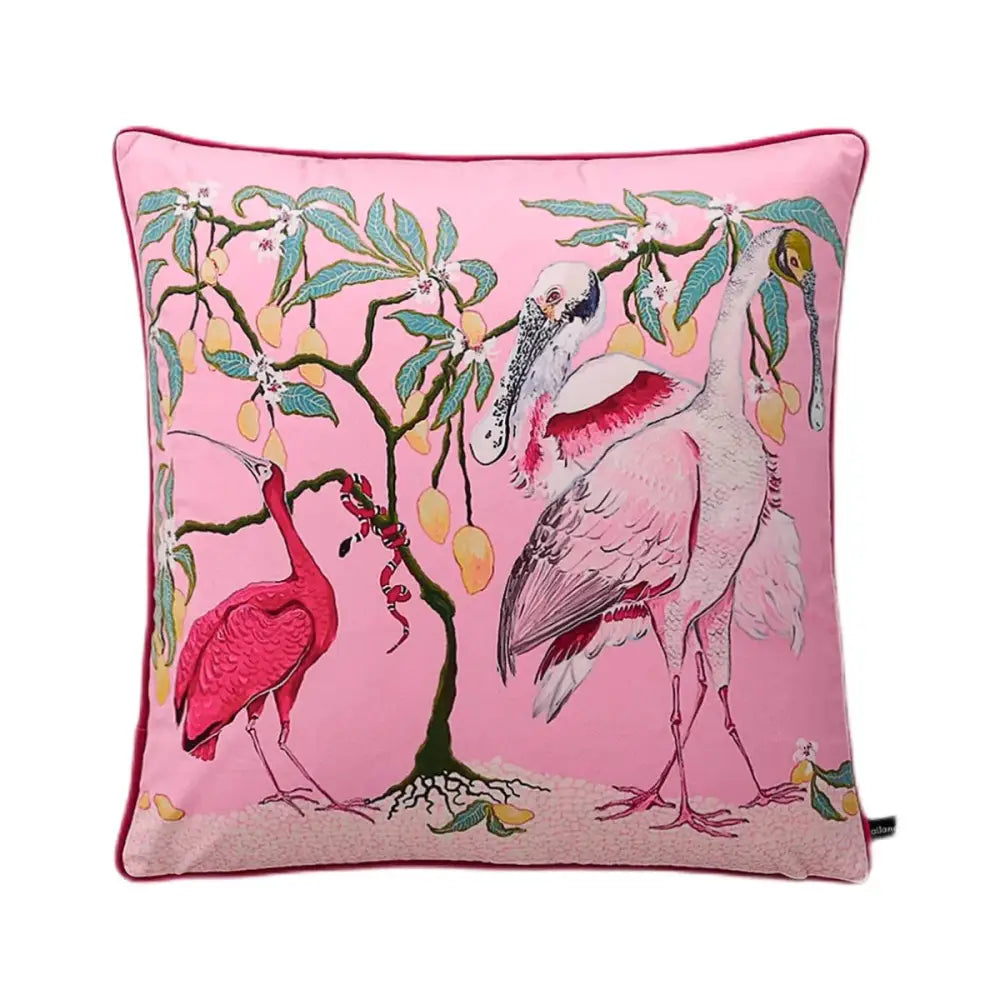 Pink & blue lion dog lumbar pillow cover bedroom tiger decor