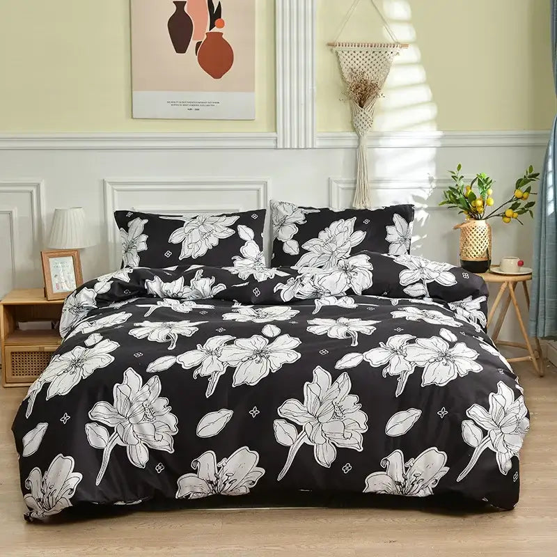 Pink butterfly print bedding set bedroom duvet cover and sheets