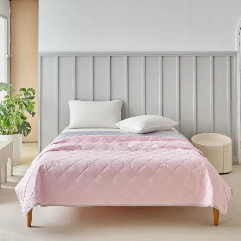Pink quilted cool summer blanket bedroom cooling comforter